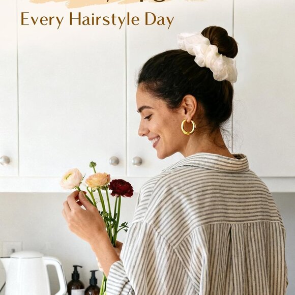 Delicate No-Crease Hair Scrunchies - 4 Pcs Breeze Satin for Effortless Style - Picture 2 of 7